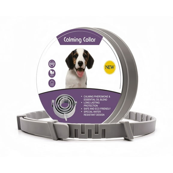 Calming Collar for Dogs, Relieves Anxiety, Adjustable Design, Provides 60 Days of Continuous Stress Relief, Suitable for All Dogs with Barking, Biting, Scratching, and Insecurity(1 Pack).