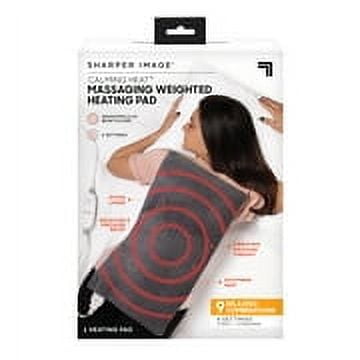 Sharper Image Calming Heat Massaging Weighted Heating Pad, 12 in x 24 in, Gray