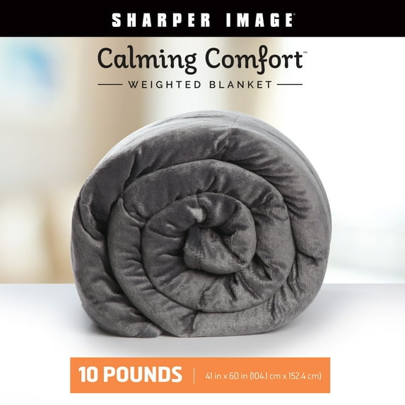 Calming Comfort Weighted Blanket, 10 lbs, 41" W x 60" L, Grey