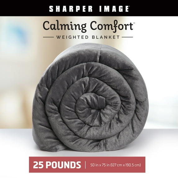 Calming Comfort Weighted Blanket, 25 lbs, 50" W x 75" L, Grey