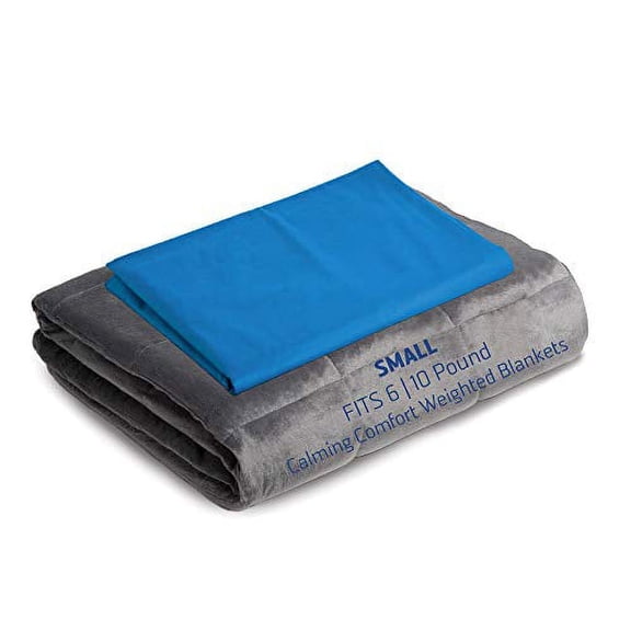 Calming Comfort by Sharper Image Weighted Blanket Duvet Cover | Small- Blue, Fits 6,10 lb Blanket 41 x 60
