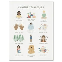 Calming Corner Classroom Mental health Posters Feelings Calming Techniques Canvas Wall Art Boho Emotions Chart for Kids Prints Special Education Wall Decor for Office School