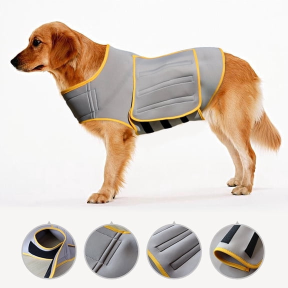 YA YATECH Calming Dog Anxiety Vest, Compression Wrap for Stress Relief, Heather Gray for Medium & Large Dogs