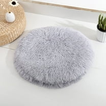 Calming Dog Bed Cats Bed,Antislip Cozy Round Mat,Velveteen material Make Pet Ease,Suitable for Small Medium Dogs(15.7Inch Gray)