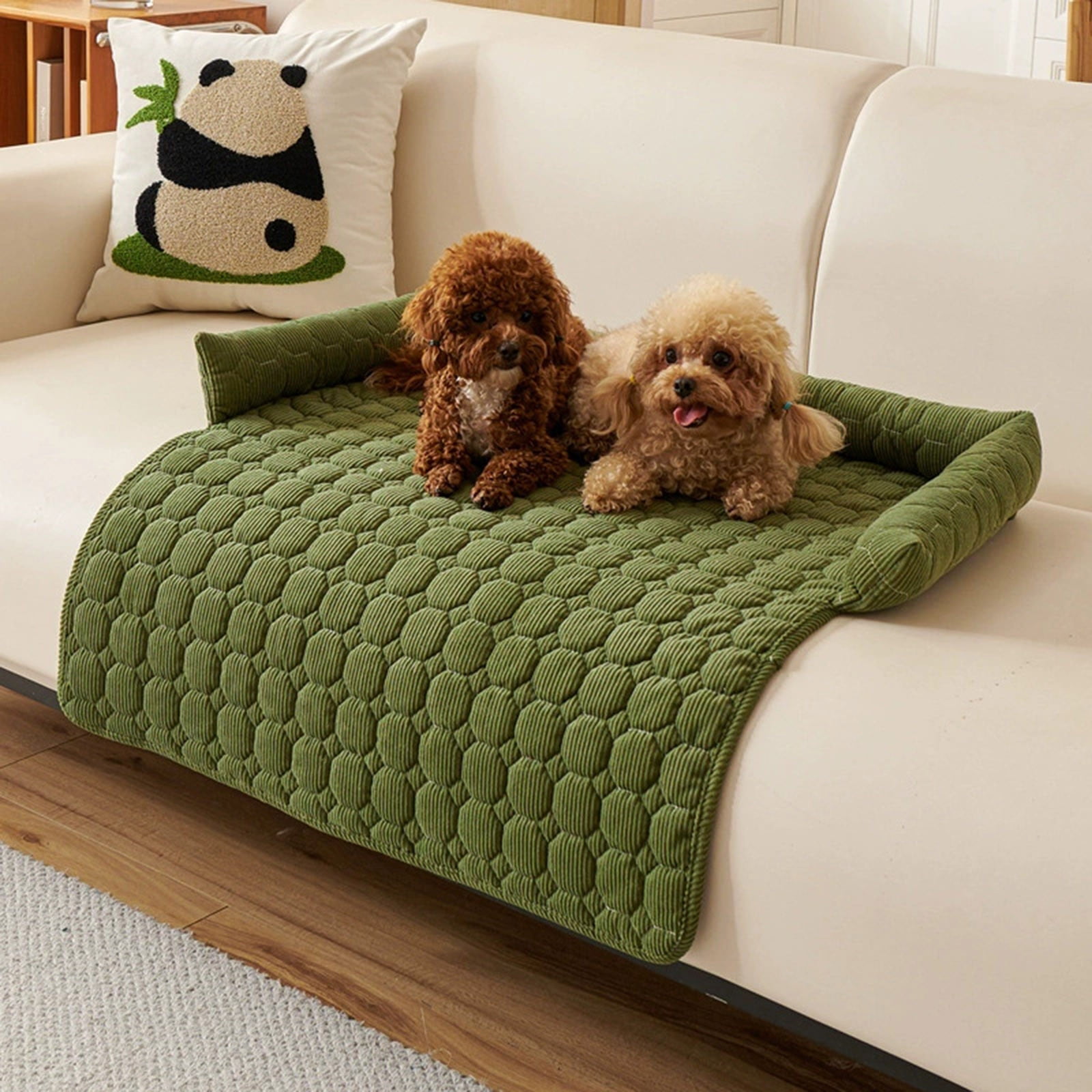 Calming Dog Bed Fluffy Plush Dog Mat for Furniture Protector with Removable Washable Cover for Large Medium Small Dogs and Cats Washable Removable Couch Cover Pet Pad 29.5x29.5 inch