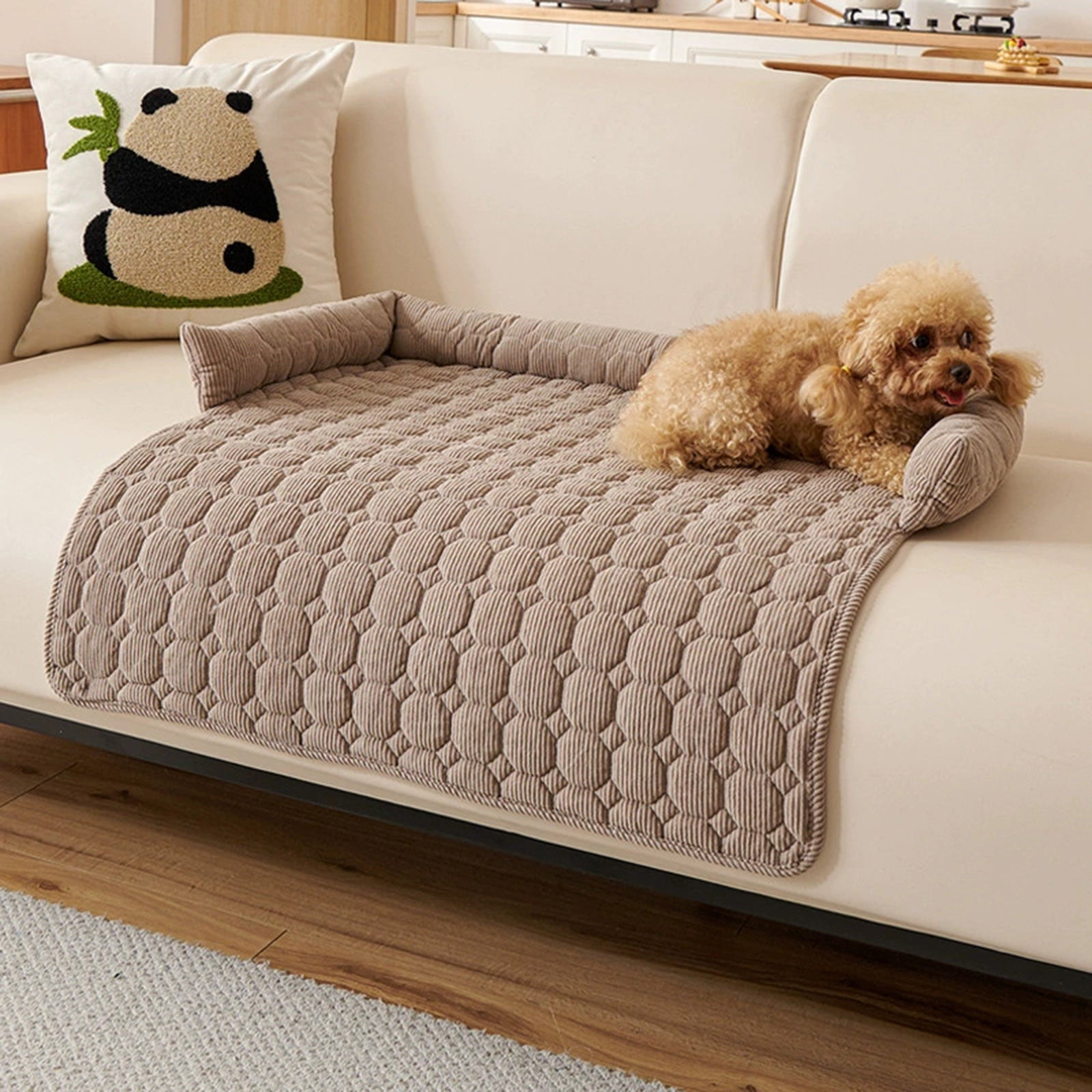 Calming Dog Bed Fluffy Plush Dog Mat for Furniture Protector with Removable Washable Cover for Large Medium Small Dogs and Cats Washable Removable Couch Cover Pet Pad 29.5x29.5 inch