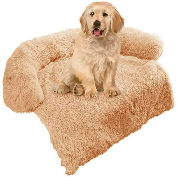 Calming Dog Bed Fluffy Plush Dog Mat for Furniture Protector with Removable Washable Cover for Large Medium Small Dogs and Cats