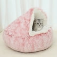 thumbnail image 1 of Calming Dog Beds & Cat Cave Bed with Hooded Cover,Removable Washable Round Beds for Small Medium Pets,Anti-Slip Faux Fur Fluffy Coved Bed for Improved Sleep,Fits up to 15/25 lbs, 1 of 8