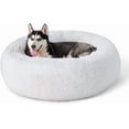 thumbnail image 1 of Calming Dog Beds for Small Medium Large Dogs - Round Donut Washable Dog Bed, Anti-Slip Faux Fur Fluffy Donut Cuddler Anxiety Cat Bed, Fits up to 15-100 lbs, 1 of 15