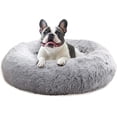 thumbnail image 1 of Calming Dog & Cat Bed for Small Dogs, Anti-Anxiety Donut Cuddler Cozy Soft Round Bed with Anti-Slip Bottom, Fluffy Faux Fur Plush Cushion Beds for Small Medium Dogs, 23"/Smoke Gray, 1 of 8