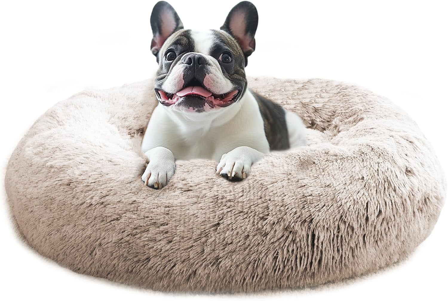 Calming Dog & Cat Bed for Small Dogs, Anti-Anxiety Donut Cuddler Cozy ...