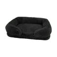 thumbnail image 1 of Calming Dog & Cat Bed for Small Dogs, Anti-Anxiety Square Cozy Soft Bed with Anti-Slip Bottom, Fluffy Faux Fur Plush Cushion Beds for Small Medium Dogs Pet Sleep Cushion (16"), 1 of 5