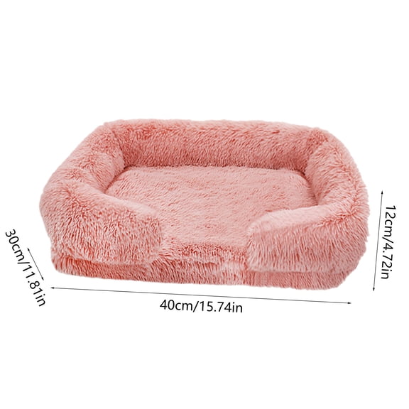Calming Dog Cats Bed,Pet Bed for Cat,Small Dogs,16*12in Rectangle Washable Sleeping Orthopedic Pet Sofa Bed Soft Calming Cat/Puppy Beds for Indoor Cats Anti-Slip Bottom