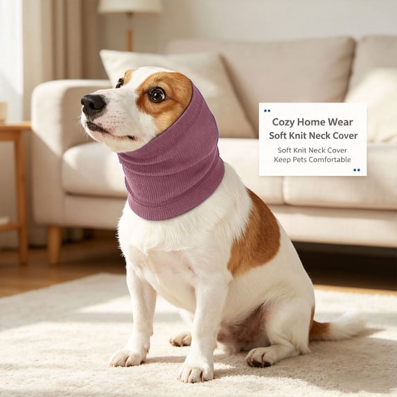 Calming Dog Ear Protection Wrap, Noise Reducing Stretch Fabric Ear Cover Headwrap for Grooming, Bathing, Anxiety Relief & Recovery