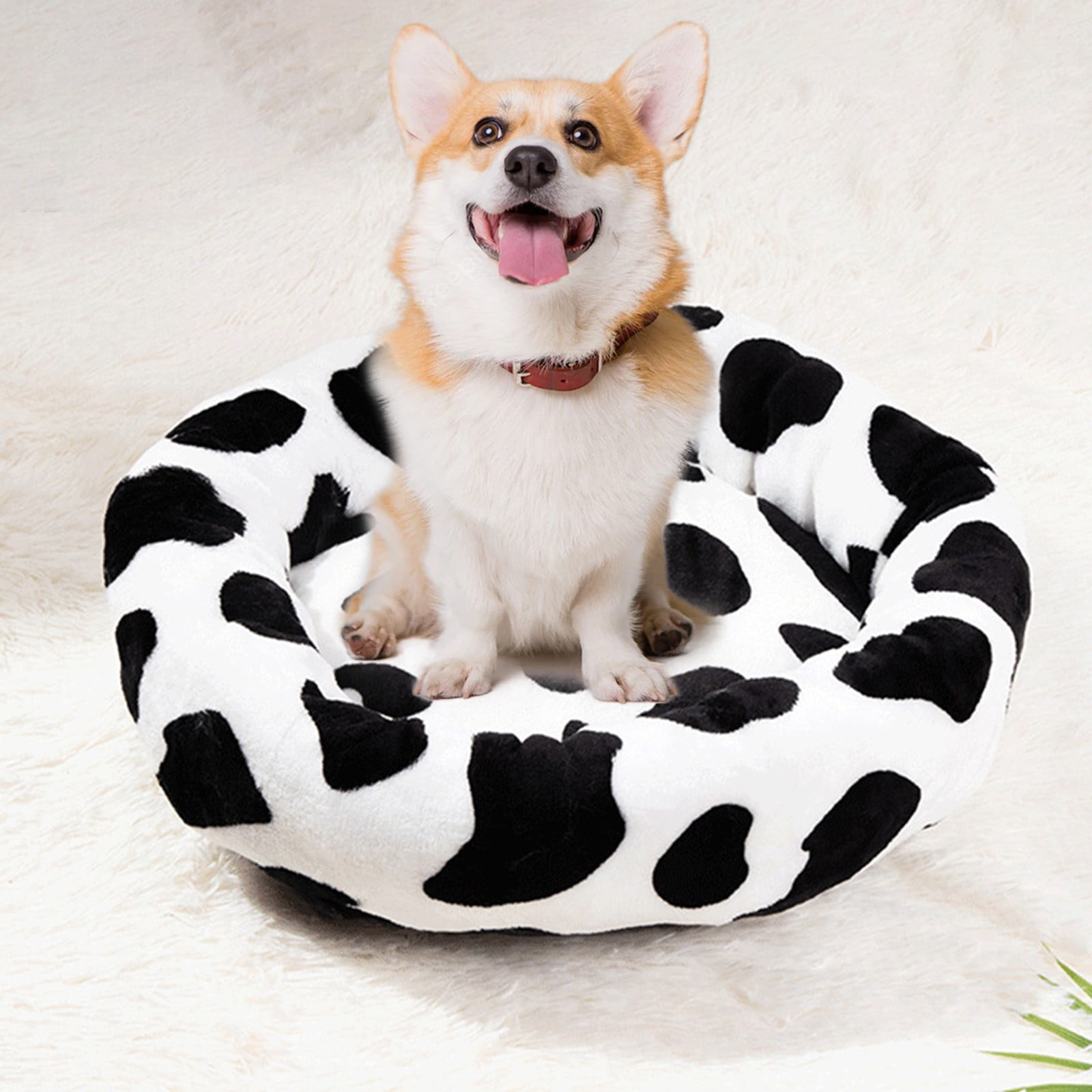calming-dogs-bed-and-cats-bed-anti-anxiety-dogs-bed-cow-print-pet-bed