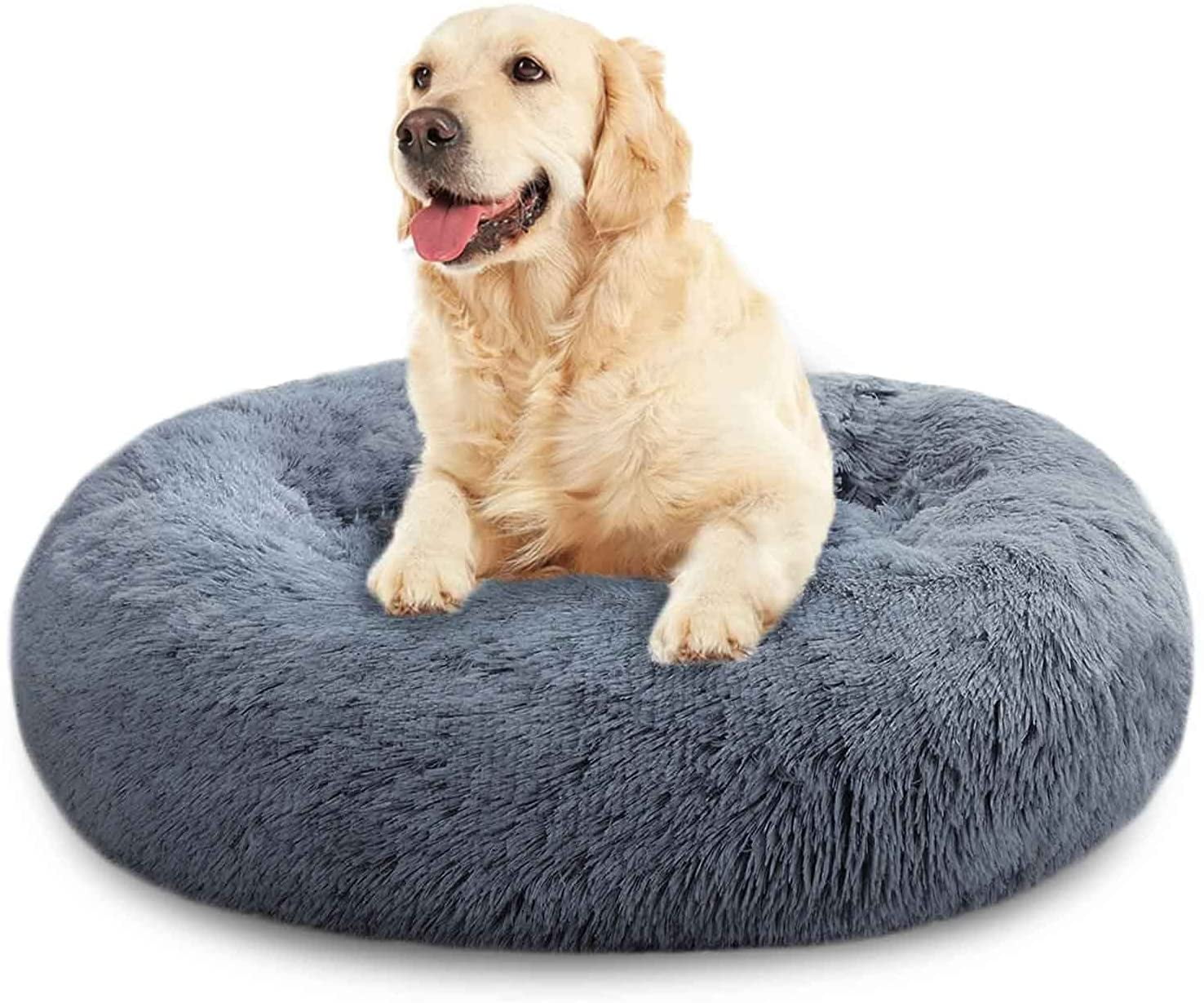 Calming Donut Dog Bed for Small to Large Dogs, Cat & Puppy Bed Anti
