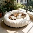 thumbnail image 1 of Calming Donut Dog Bed for Small Dogs & Cats, Washable Round Plush Cuddler, Anti-Anxiety Sleeping Cushion, 40x40cm, 1 of 7