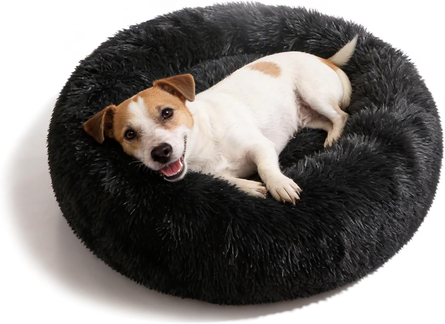 Calming Donut Dogs Beds for Small Dogs Washable,28inch Plush Round Pet ...