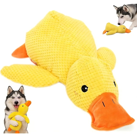 Calming Duck Dog Toy, Interactive Plush Chew with Quacking Sound for Puppy Play and Cuddling