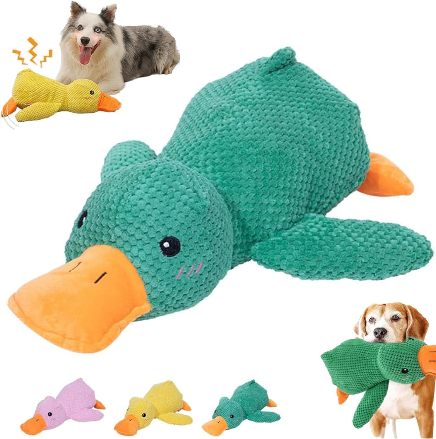 Calming Duck Dog Toy, Squeaky Duckling Dog Play Toy, Yellow Duck Dog
