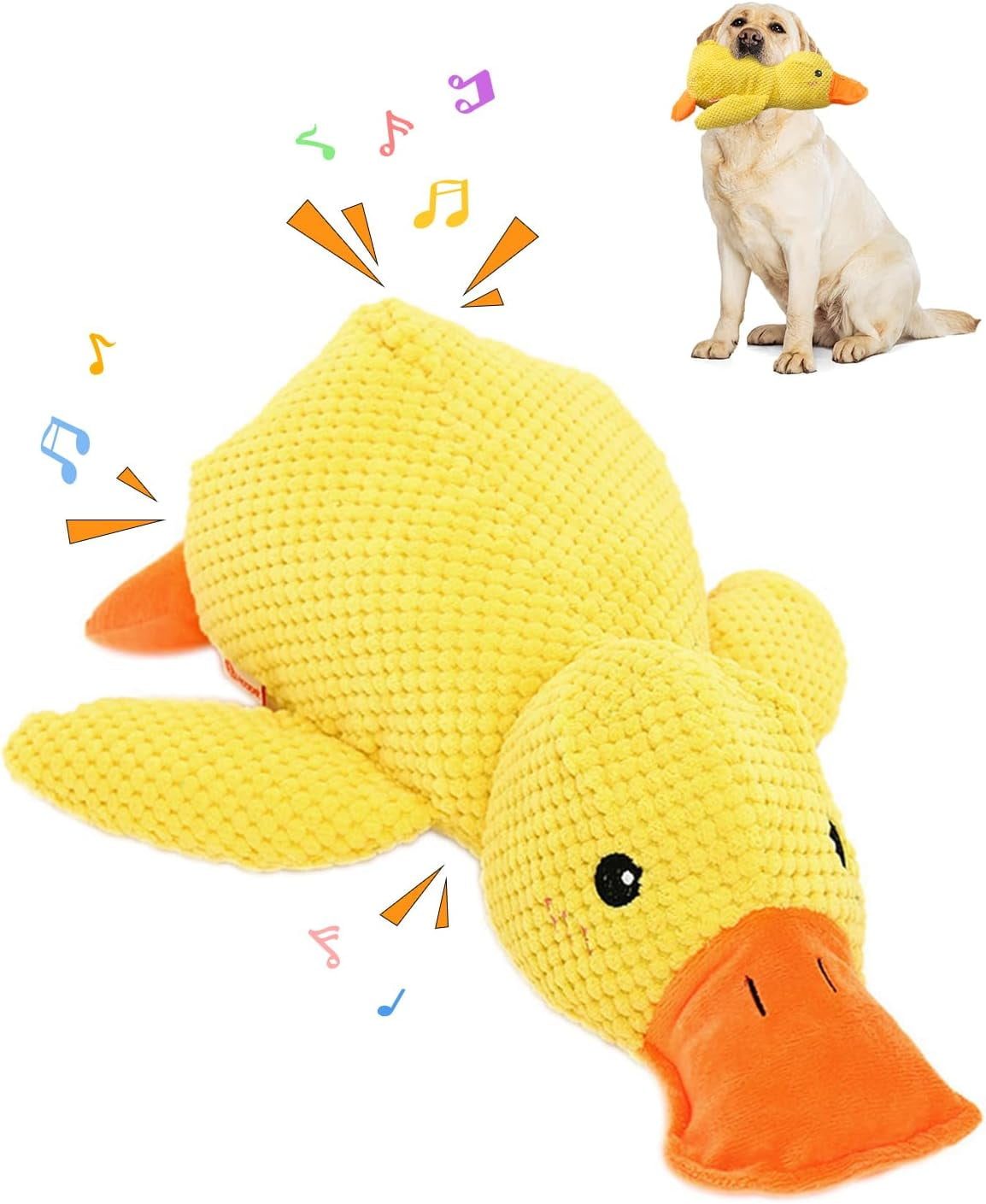 Interactive Plush Duck Dog Toy with Quack Sound, Soft Stuffed Play Toy for Small, Medium and Large Dogs