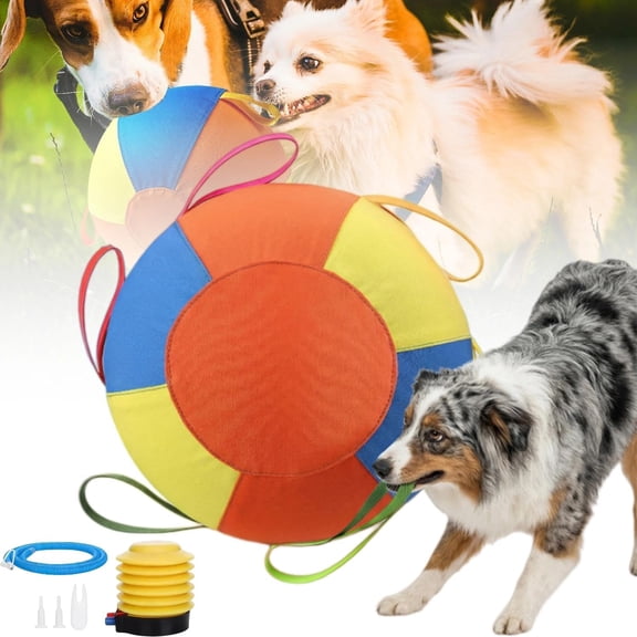 Calming Jumbo Ball for Dogs, 2026 New Giant Herding Ball for Dogs, Tear-Resistant Inflatable Big Ball with Handle Cover & Pump, Fun Herding Ball with Tabs for Dogs