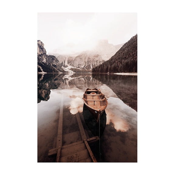 Calming Lake Print Wall Art, Modern Wall Decor For Living Room Bedroom, 16x24 UNFRAMED