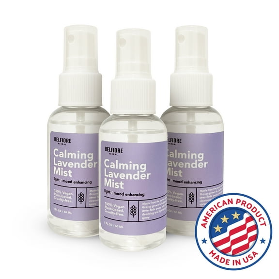 Belfiore Herbal Calming Lavender Mist Spray for Relaxation & Sleep, 2oz (3 Pack)
