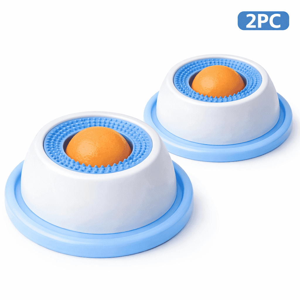 Calming Lick Bowl for Dogs & Cats, 2 Pack Slow Feeder with Rotating Lick Ball, Non-Slip Pet Enrichment Toy for Wet Food, Yogurt & Peanut Butter, Interactive Feeding Bowl
