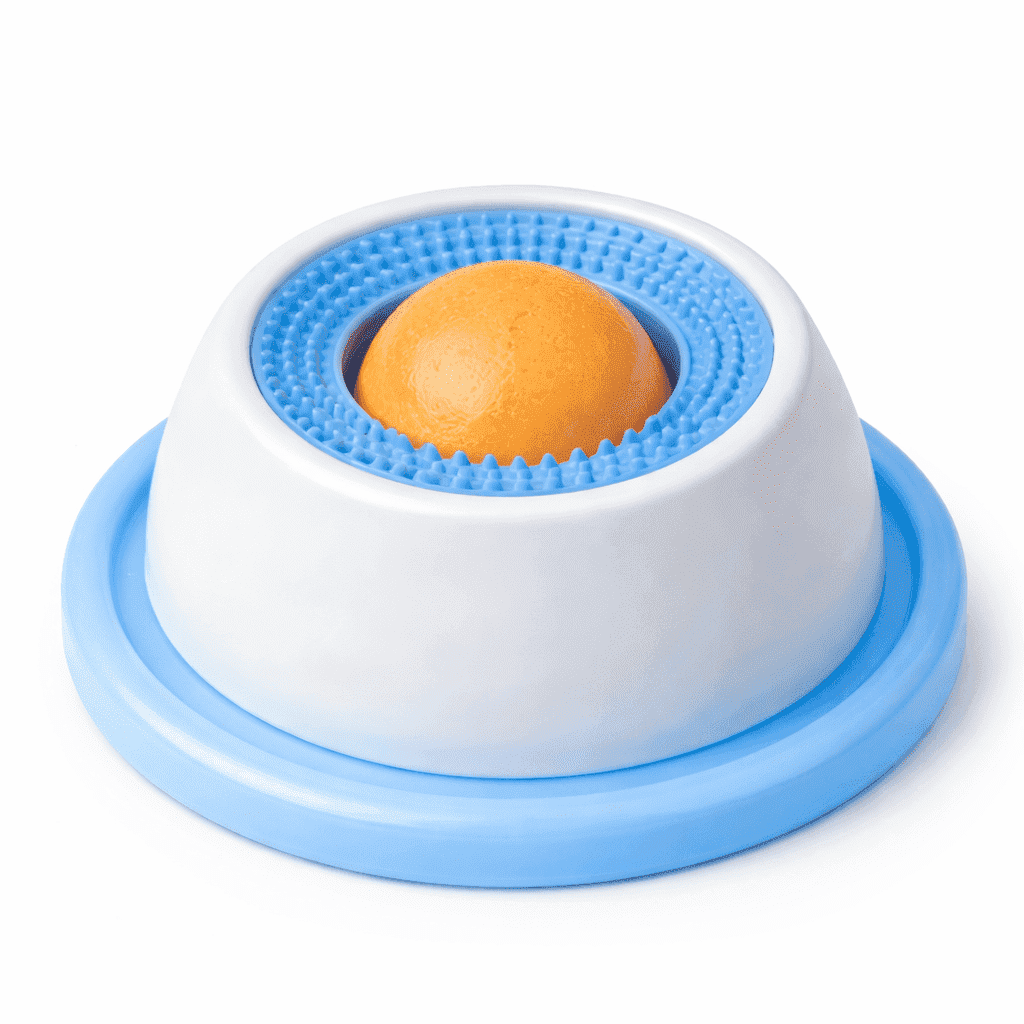 Slow Feeder Lick Bowl for Dogs and Cats, Rotating Lick Ball Enrichment Feeder for Wet Food and Treats