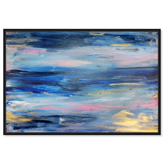 Calming Morning Sea Canvas Pastel Abstract Calming Wall Art by Art Remedy, Black Frame, 45" x 36"