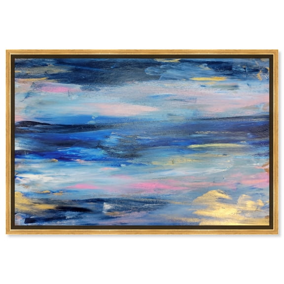 Calming Morning Sea Canvas Pastel Abstract Calming Wall Art by Art Remedy, Gold Frame, 45" x 36"