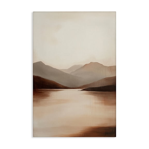Stupell Industries Calming Mountains Brown Landscape Canvas Wall Art, design by Petal Prints Design