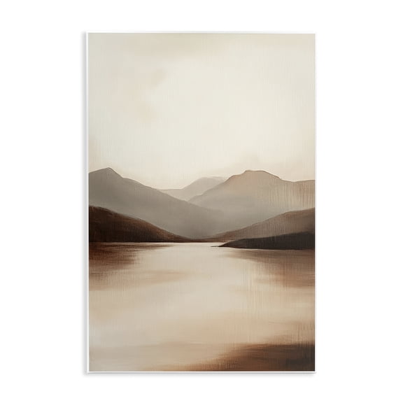 Stupell Industries Calming Mountains Brown Landscape Wall Plaque Art, design by Petal Prints Design
