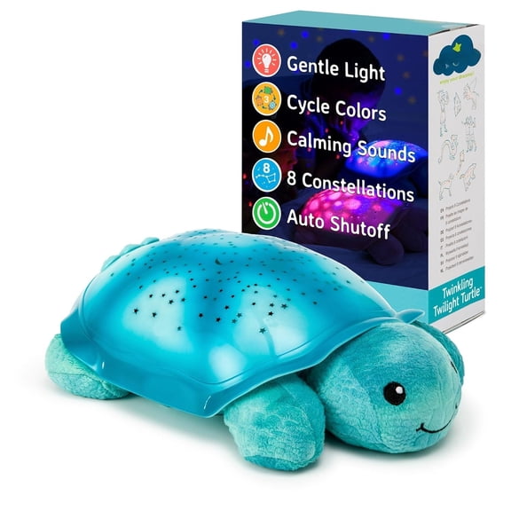 Calming Nightlight Star Projector | Gentle Brightness | 3 Colors | 8 Constellations | Auto-Shutoff | Twilight Turtle Green