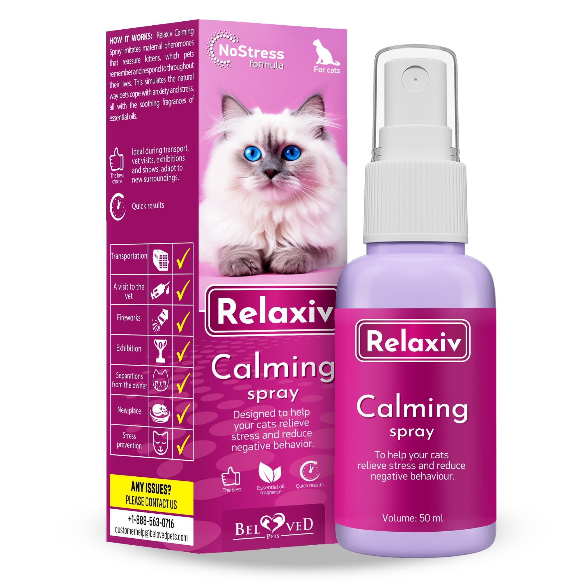 Calming Pheromone Spray & Scratch Repellent for Cats - Reduces ... - Calming Cat Potions For Fireworks