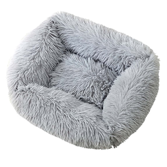 Calming Plush Dog Cat Bed Soft Fluffy Cuddler Pet Cushion Warming Puppy Bed Machine Washable