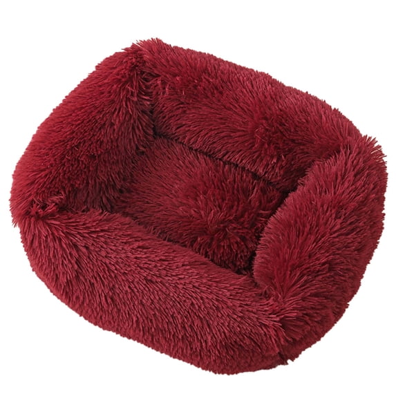 Calming Plush Dog Cat Bed Soft Fluffy Cuddler Pet Cushion Warming Puppy Bed Machine Washable