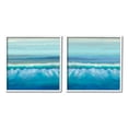 thumbnail image 1 of Calming Sea Waves Ocean Foam Coastal Painting White Framed Art Print Wall Art, Set of 2, 1 of 8