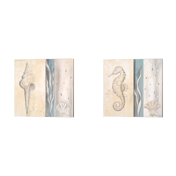 Calming Sea by Hakimipour Ritter Canvas Art Set of 2 14 inch X 14 inch Each