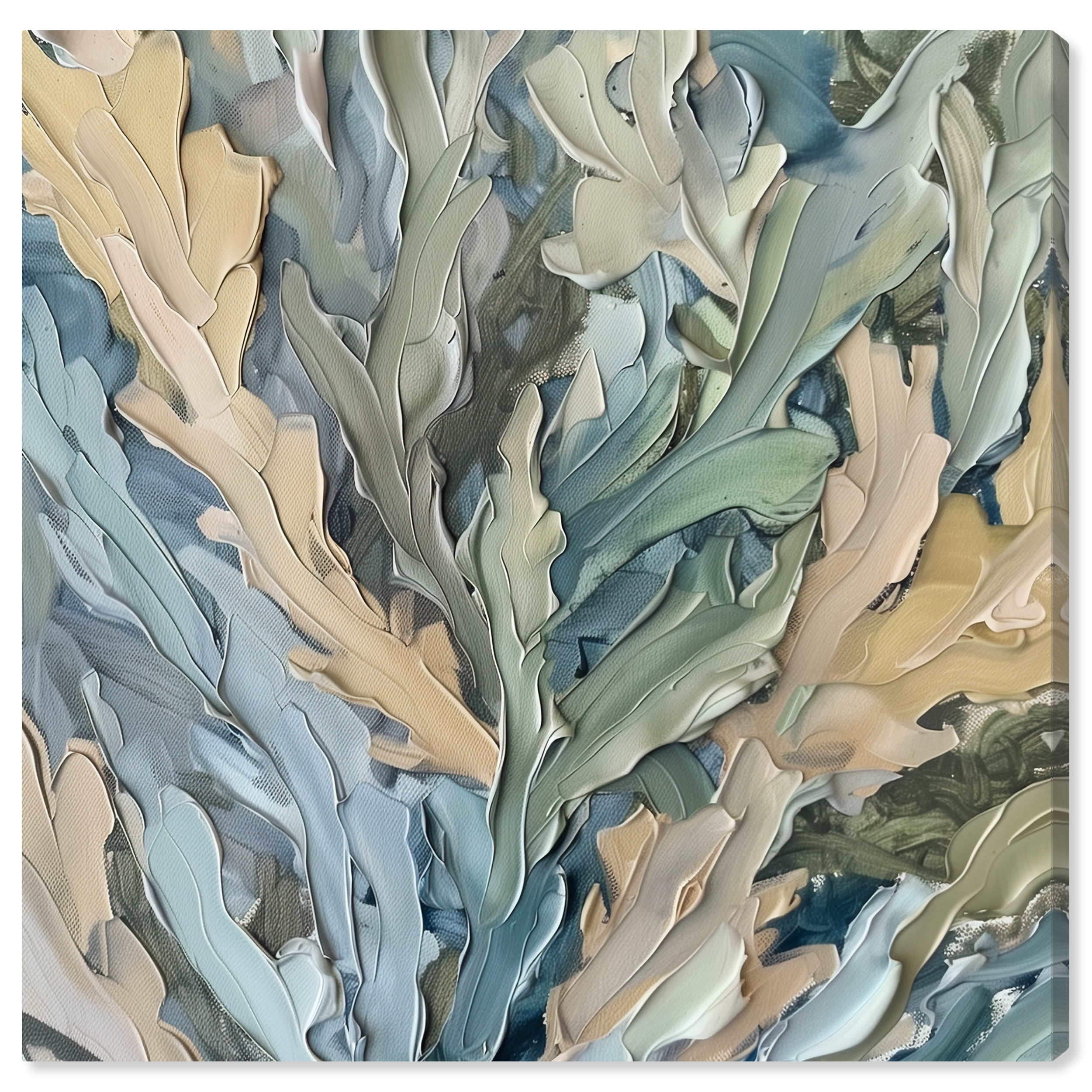 Calming Seaweed Beach Coastal Inspired 16" x 16" Canvas Wall Art
