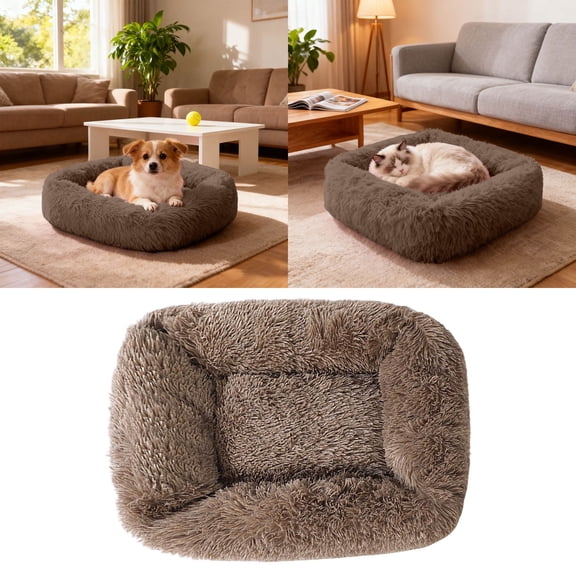 Calming Self Warming Pet Bed for Cats and Dogs Soft Cuddler Cushion Machine Washable Indoor Outdoor Use