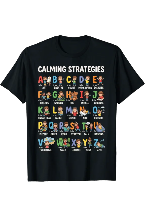 Calming Strategies Abc Alphabet T-Shirt Size S-5XL