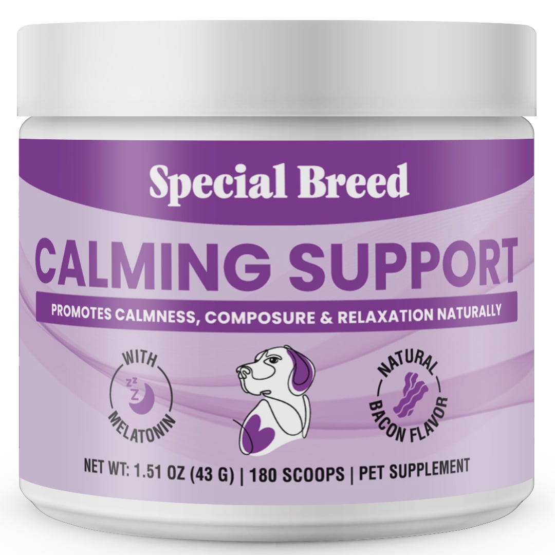 Calming Supplement for Dogs with Melatonin – Dog Calming Powder with ...
