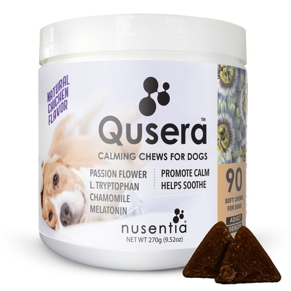 Calming Treats for Dogs : Qusera 90CT Soft Chews : Calm Anxiety Naturally
