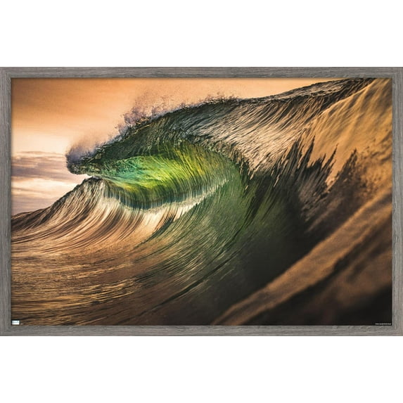 Calming Wave Wall Poster, 14.725" x 22.375", Framed