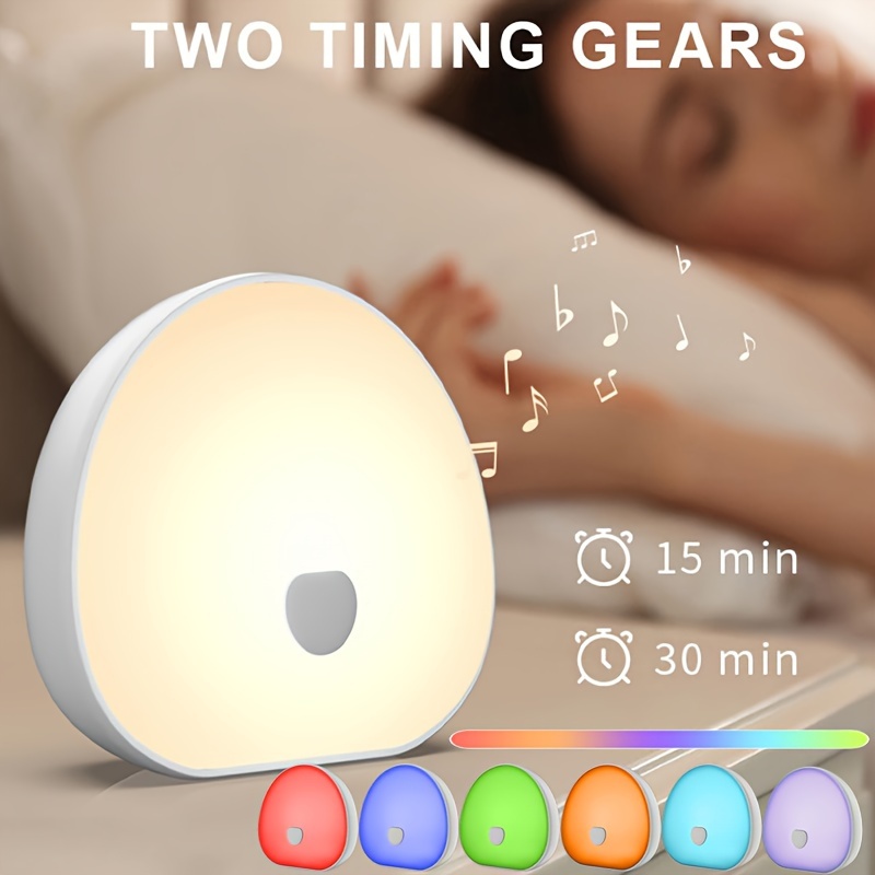 Calming Sound Machine Calming White Noise Machine with RGB Color Changing Lights, Natural ...