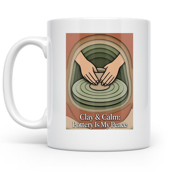 Calming studio ritual, 11oz ceramic mug for pottery artists and creative makers