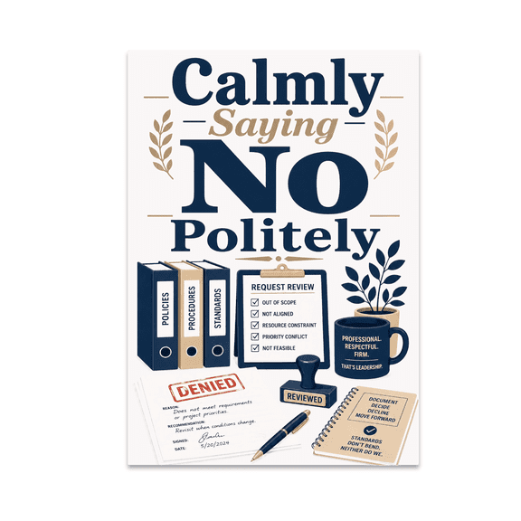 Calmly Saying No Politely Wall Art - Office Decor - 13x19 Poster Print