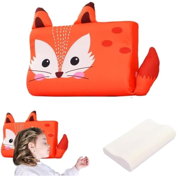 Calmlye Sensory Pillow, Breathable Memory Foam Toddler Pillow with Cute Animal Design, Ergonomic Soft Support for Boys and Girls, Easy to Carry, Suitable for Various Scenarios ()